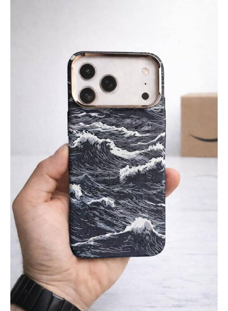 Ecosystem Case For iPhone 17 Pro Max, Aramid Fiber Woven Cover Compatible with Magnetic Wireless charger,1500D Fiber Textures, Slim Fit,Luminous effect, Exceptional Cover 17 Pro Max (Wave Black) - Image 4